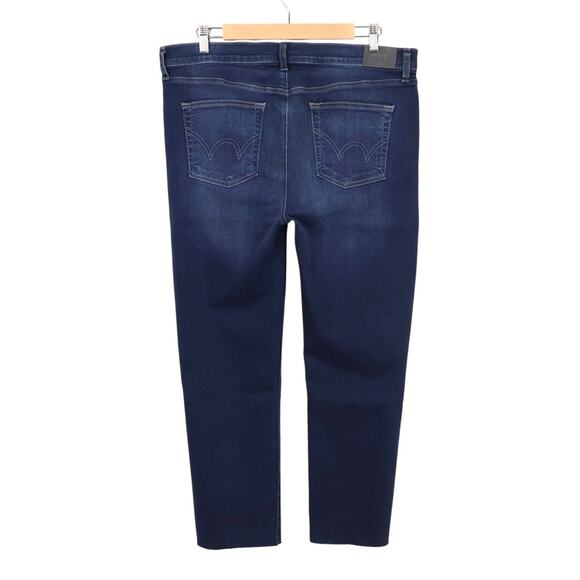 NWT Edwin Bree Mid-Rise Straight Leg Crop Stretch Denim In Night Sky Size 34 - Picture 2 of 6